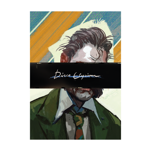 Portrait painting partially obscured by a black bar with a signature.